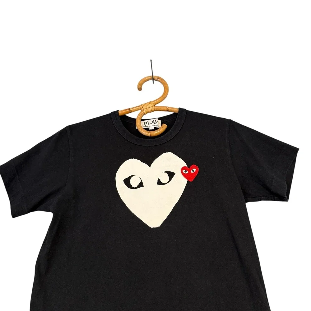 Comme Des Garcons PLAY | Emblem Heart Logo‎ Cotton T-Shirt Black Size L - Picture 3 of 12